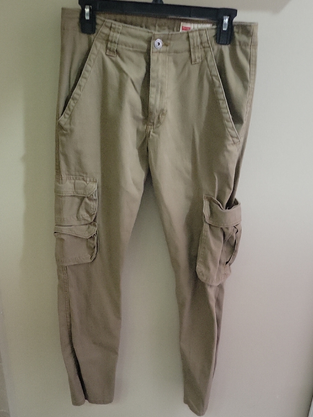 Wrangler Men's Tan Cargo Pants with Multiple Pockets